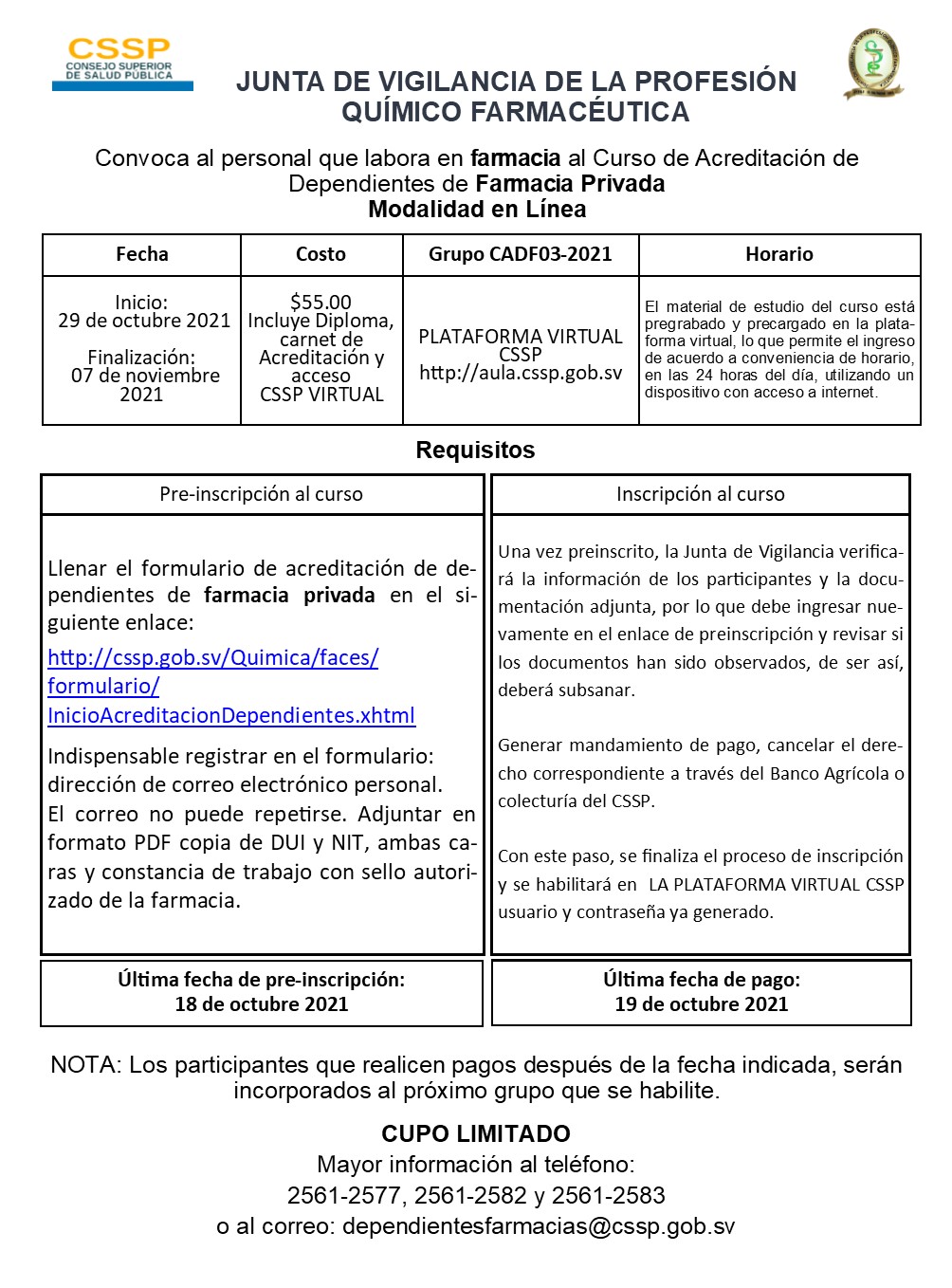 Curso de Acreditación de Dependientes de Farmacia